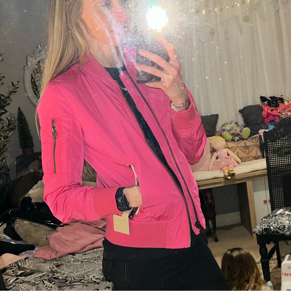 NWT Pink Levi Bomber Jacket